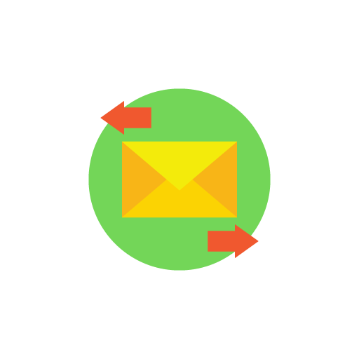 Email incoming and outcoming free color icon image