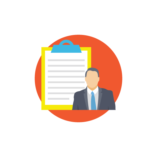 Man with documents free color icon image