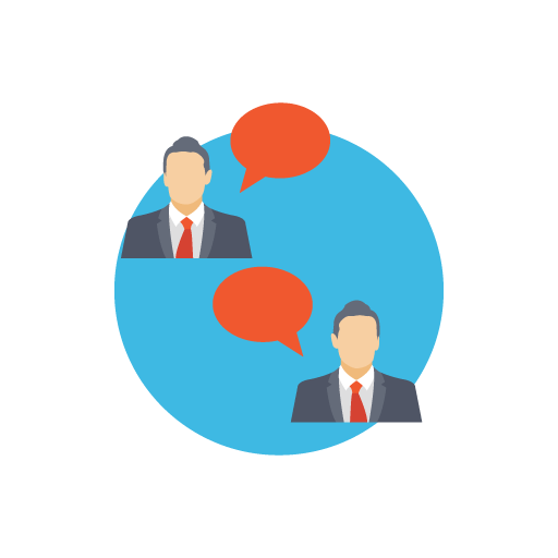 Talking employee free color icon image