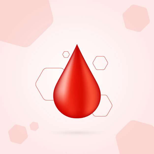 3d blood drop with abstract background