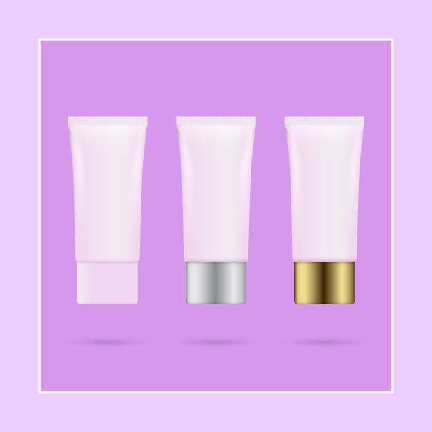 3d flat cream cosmetic product vector