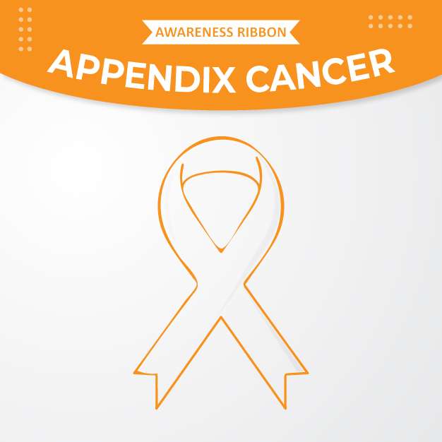 Appendix cancer awareness ribbon free vector
