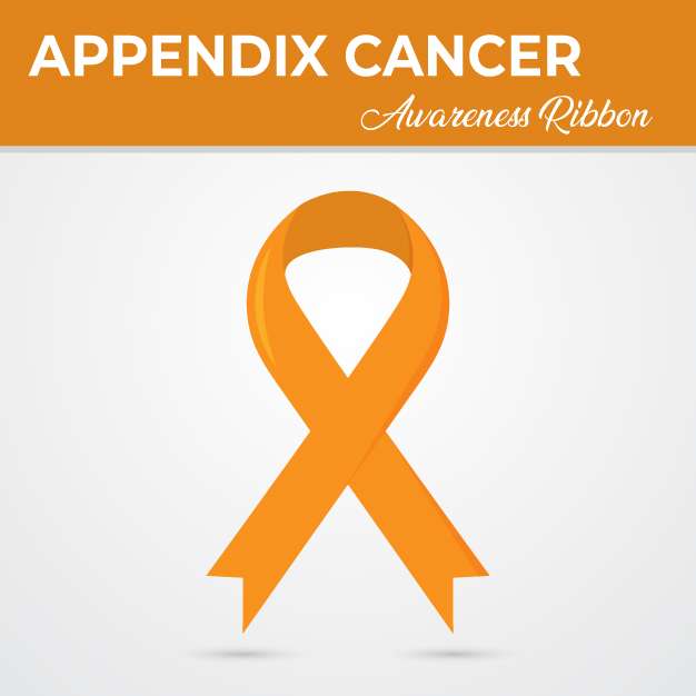 Appendix cancer awareness ribbon vector
