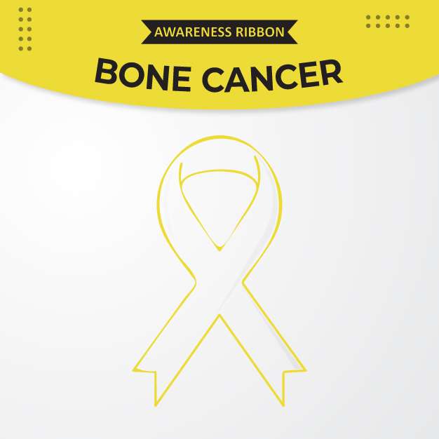 Bone cancer awareness ribbon free vector