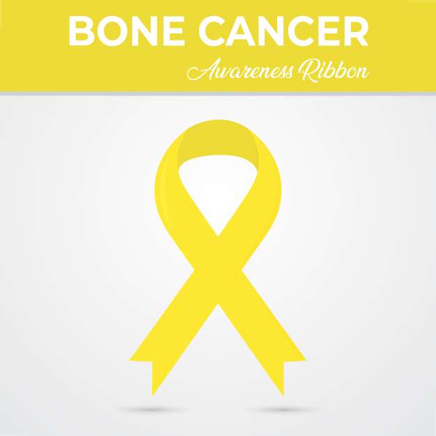 Bone cancer awareness ribbon vector