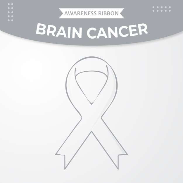 Brain cancer awareness ribbon free vector