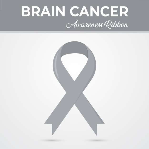Brain cancer awareness ribbon vector