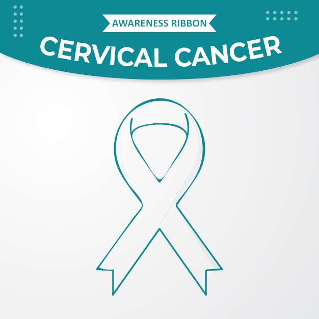 Cervical cancer awareness ribbon free vector