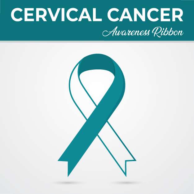Cervical cancer awareness ribbon vector