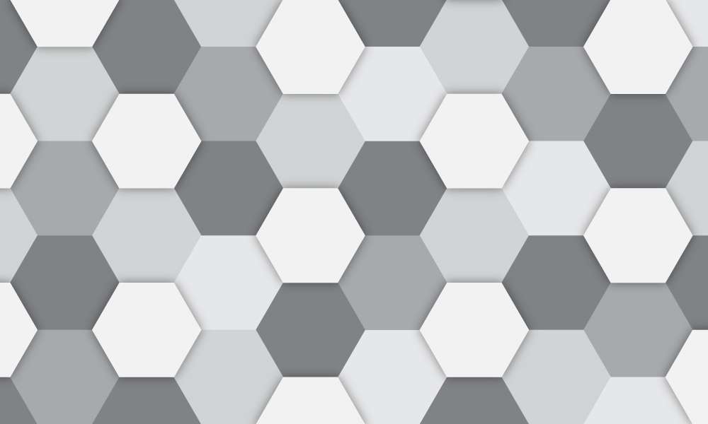 Hexagon shape grey and white background