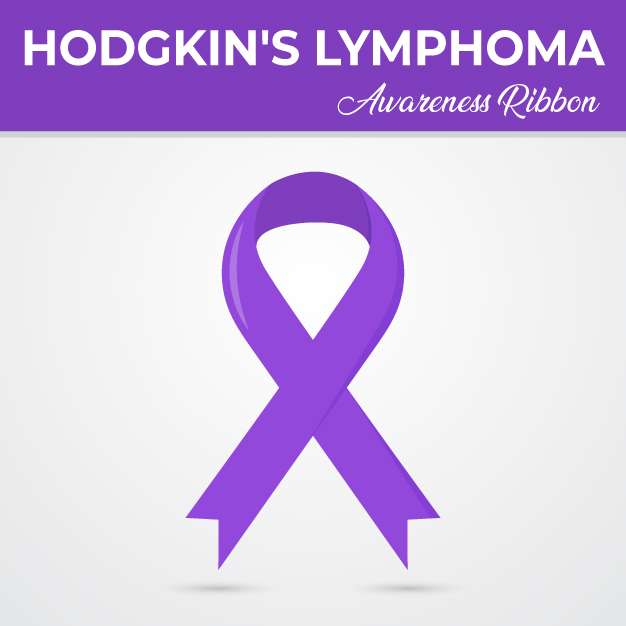 Hodgkin’s lymphoma awareness ribbon vector