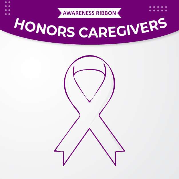 Honors caregivers awareness ribbon free vector