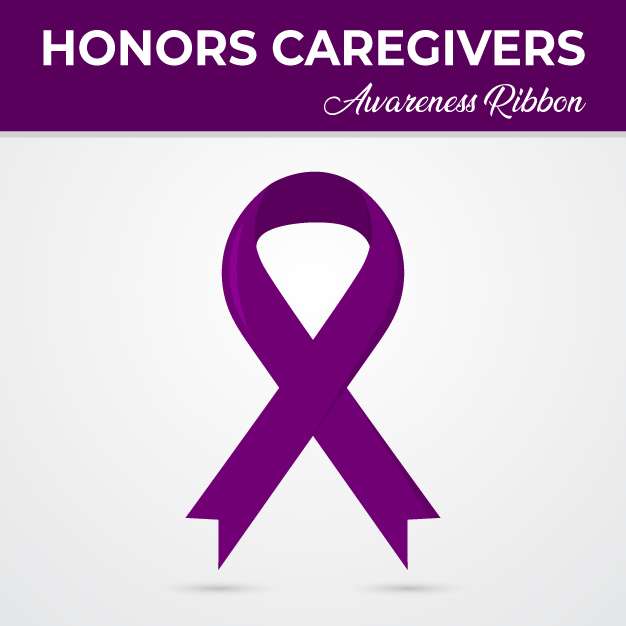 Honors caregivers disease awareness ribbon vector