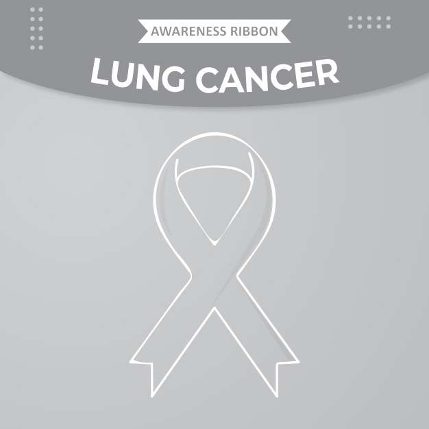 Lung cancer awareness ribbon free vector