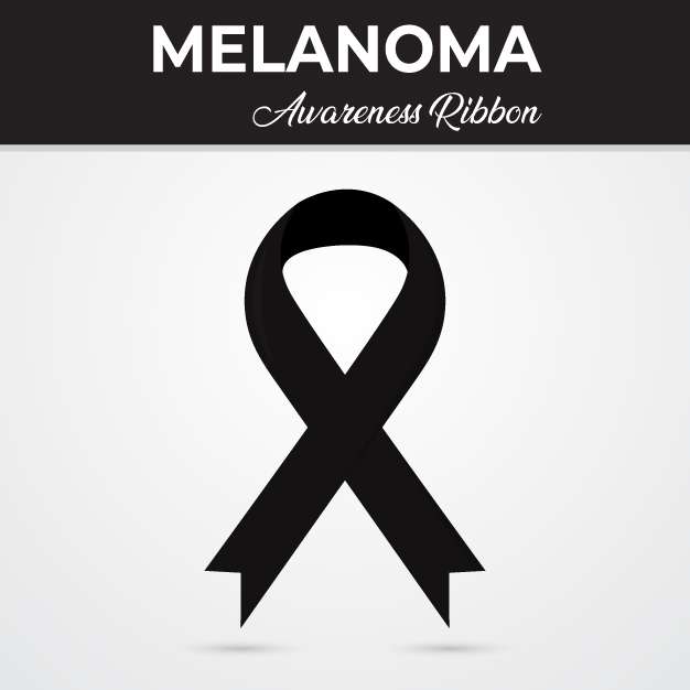Melanoma disease awareness ribbon vector