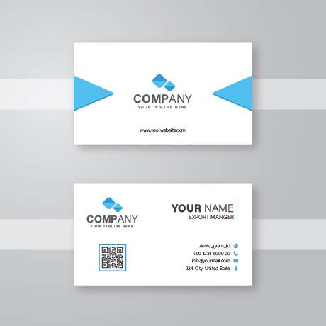 simple blue color business card template
