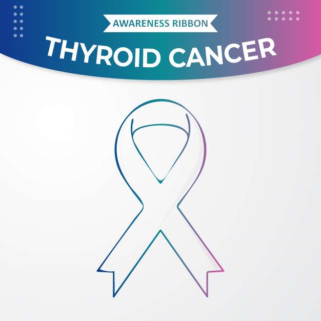 Thyroid cancer awareness ribbon free vector