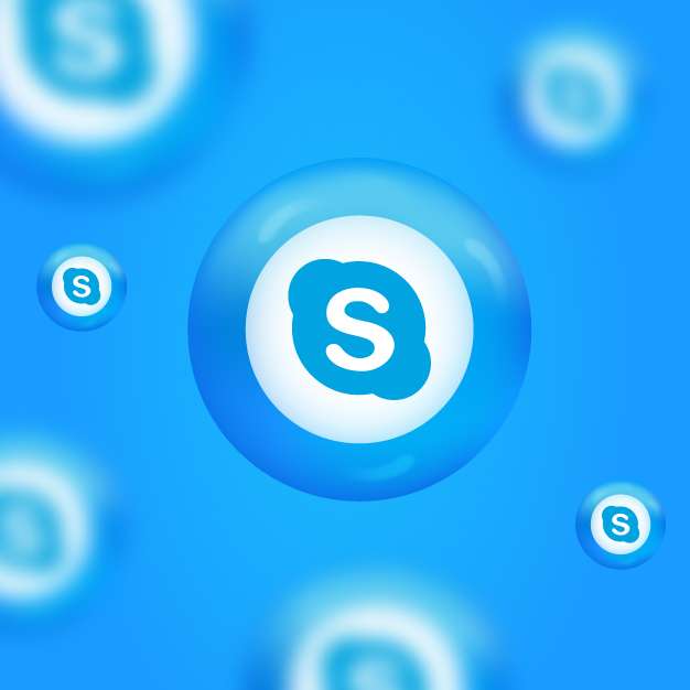 3d skype logo premium vector download