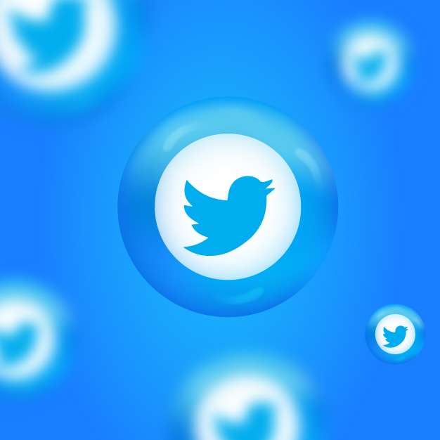 3d twitter icon logo premium vector download