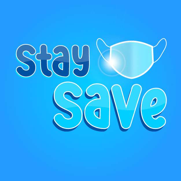 Coronavirus stay save background with mask vector