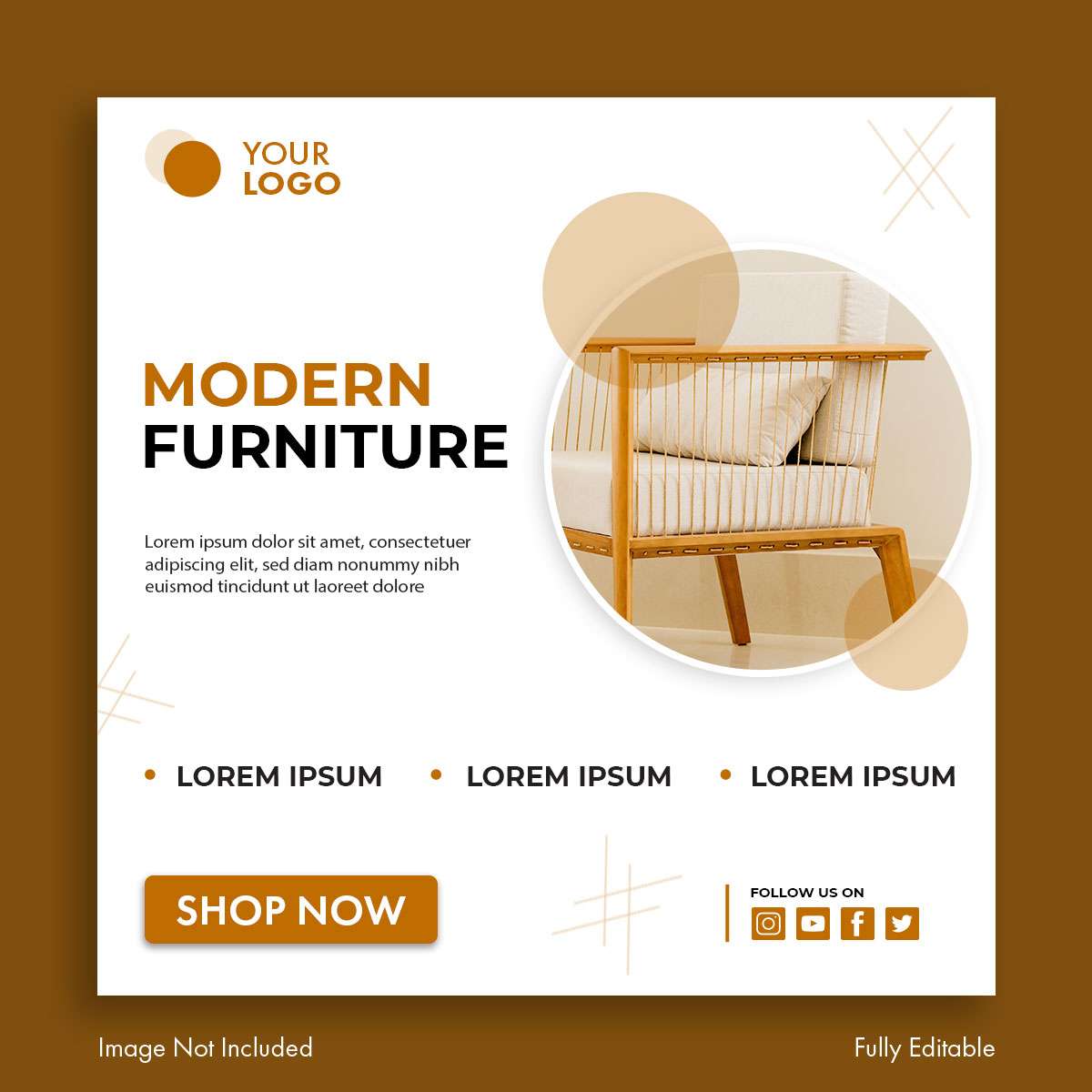 Modern furniture instagram social media post template
