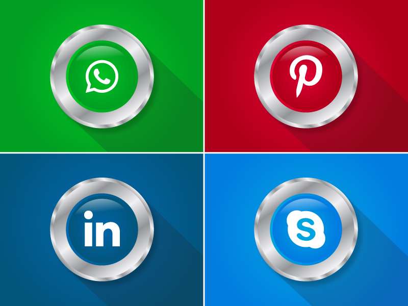 Silver social media icon pack free download
