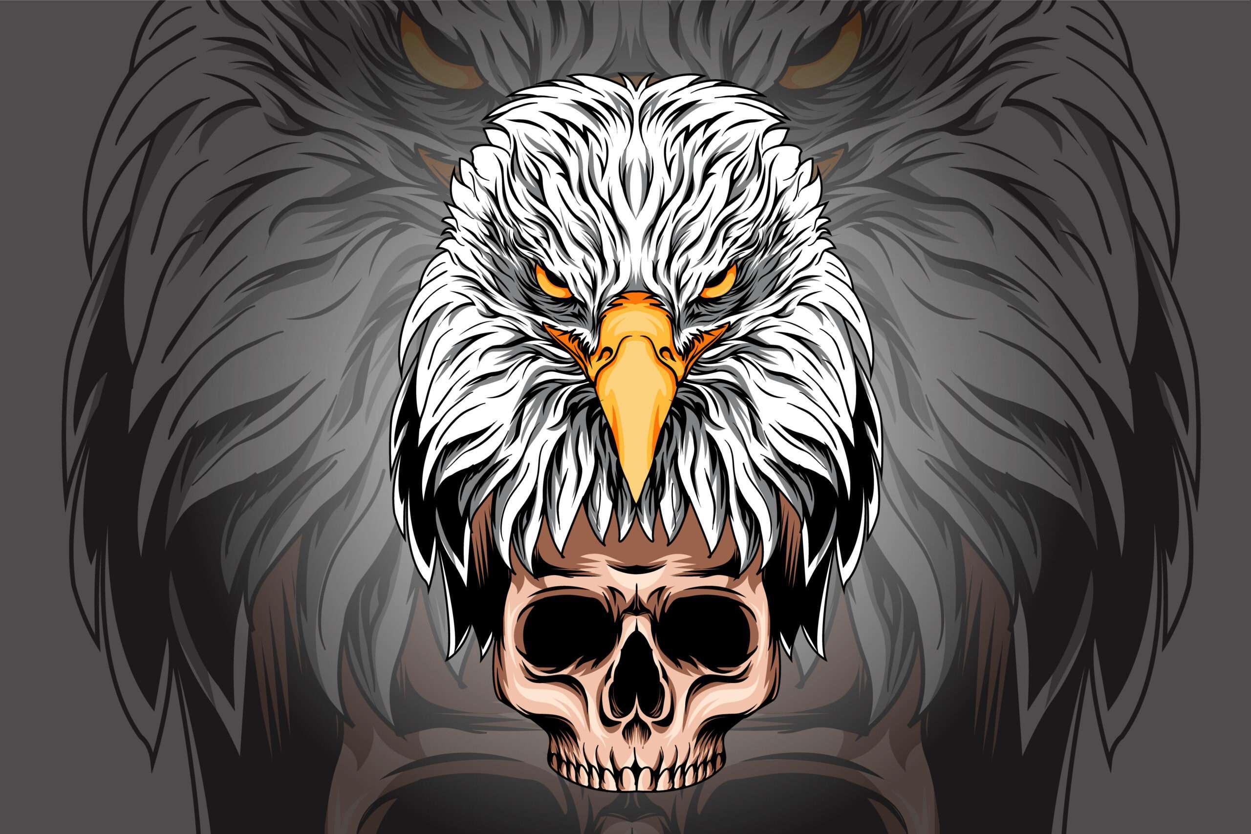 Eagle with skull logo