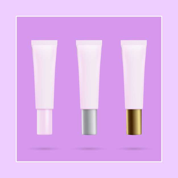 Free realistic beauty product vector with silver, pink and golden cap
