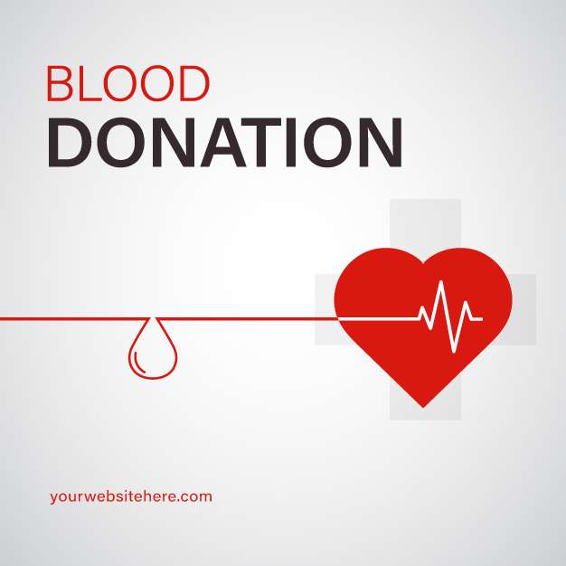 Blood donation post with heart free vector