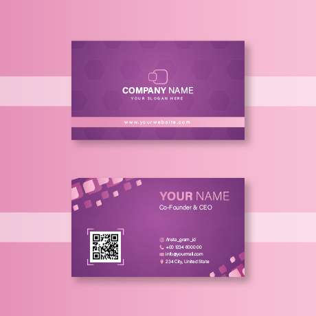 Free business card template design with feminine color download