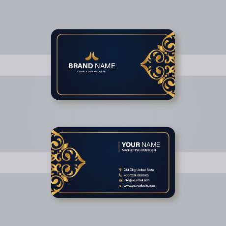 Elegant business card design template with ornaments free download