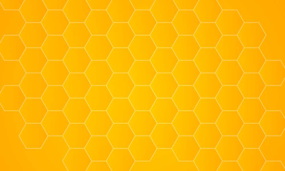Hexagon shape bee background in yellow color