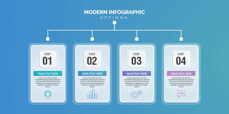 Modern four steps infographic template design free download