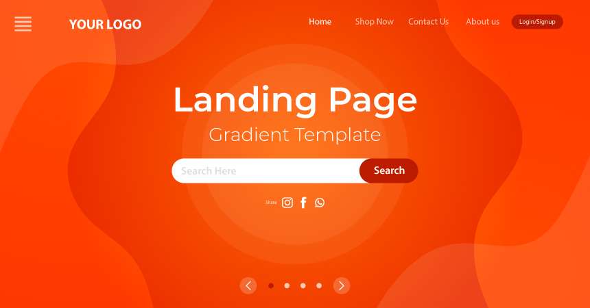 New website landing page template design