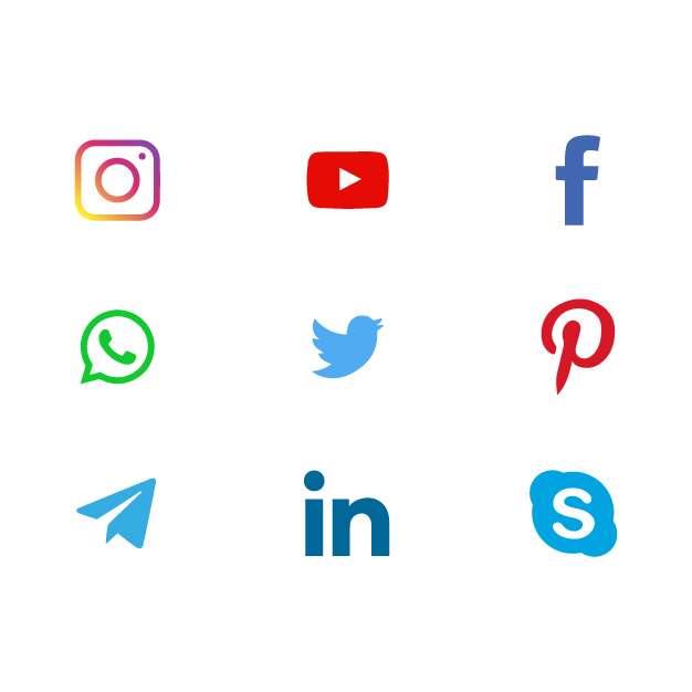 Set of popular social media icons logos free vector