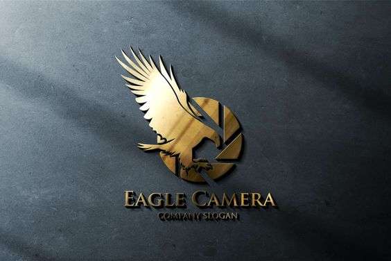 Eagle Camera logo design for photographers with mockup