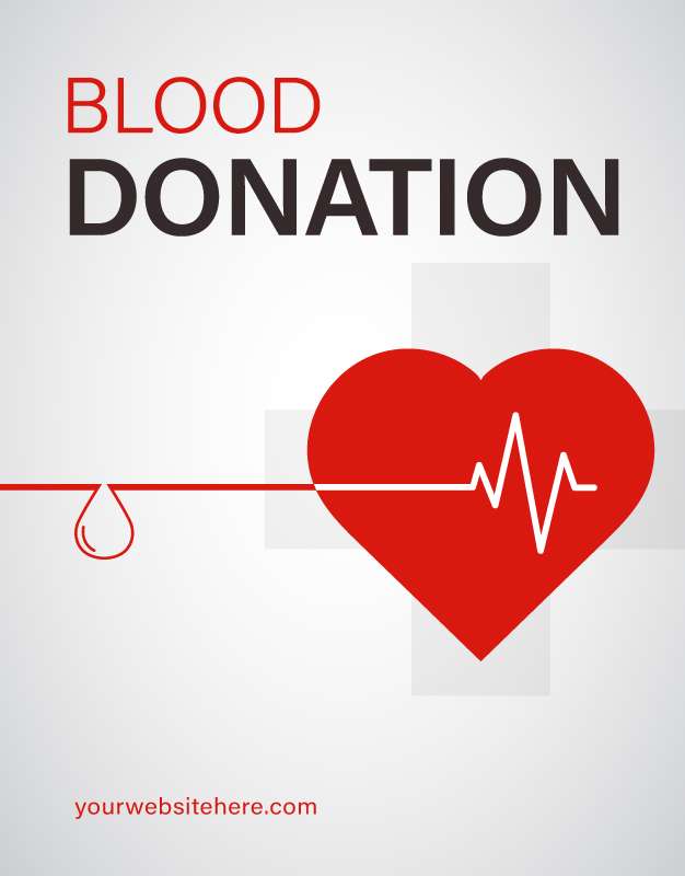Blood donation vertical banner with heart vector