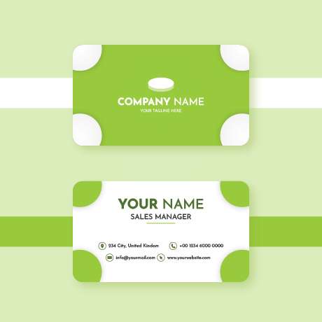 Business card design template with rounded shapes