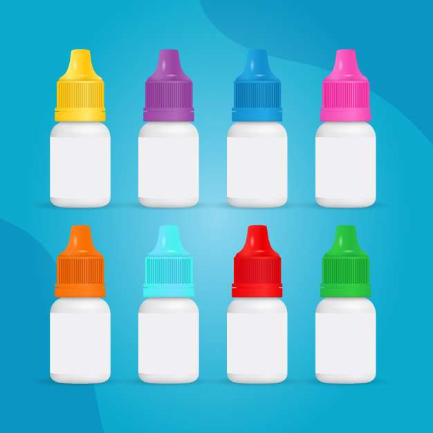 Drops bottle in multi colors vector