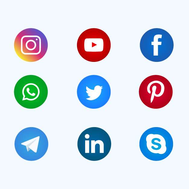 Free social media icons with gradient