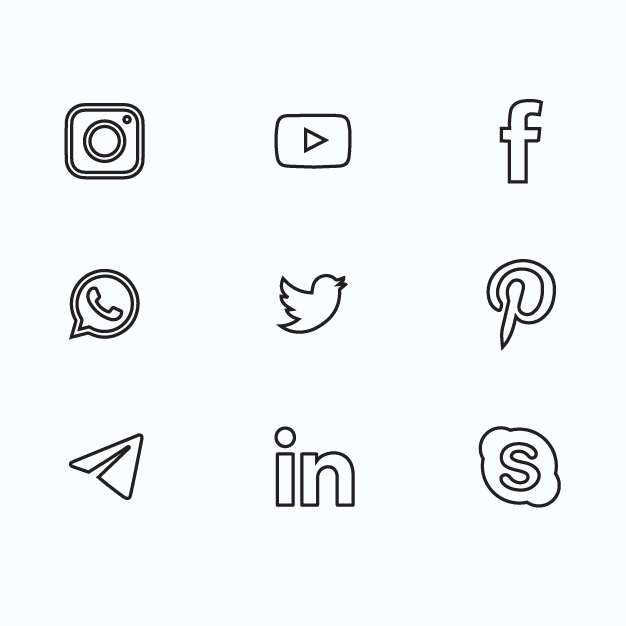 Free social media line icons download