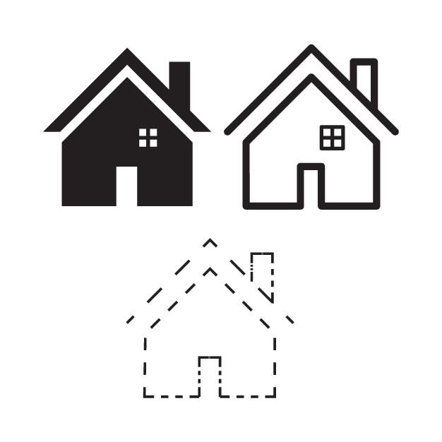 House line icon free vector