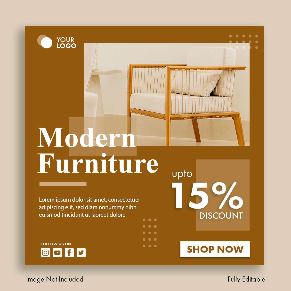 Modern furniture business instagram social media post template