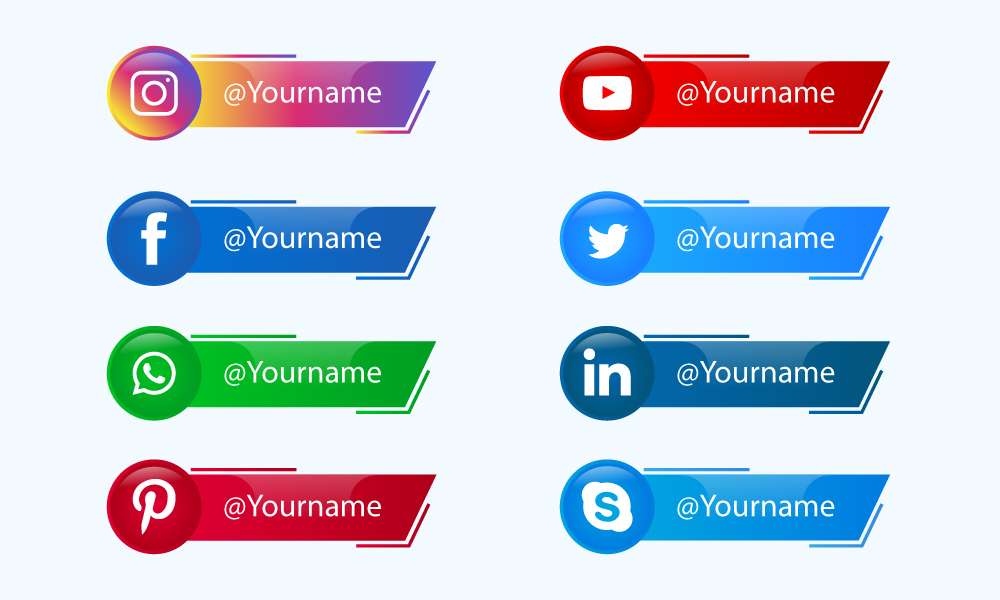 Free popular social media glossy lower third with icons