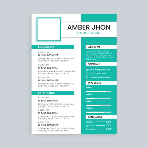 Professional resume template format free download