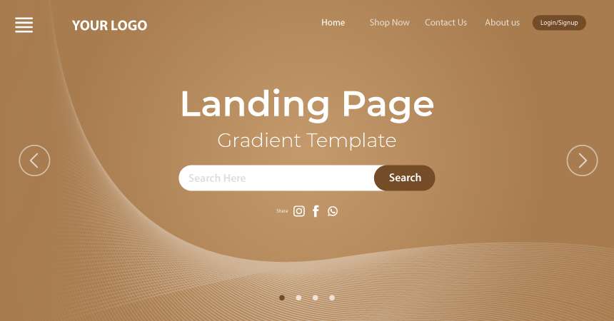 Website landing page design with wood gradient free download