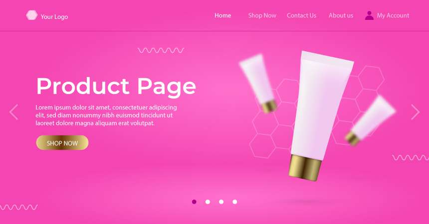 Cosmetics product page design template