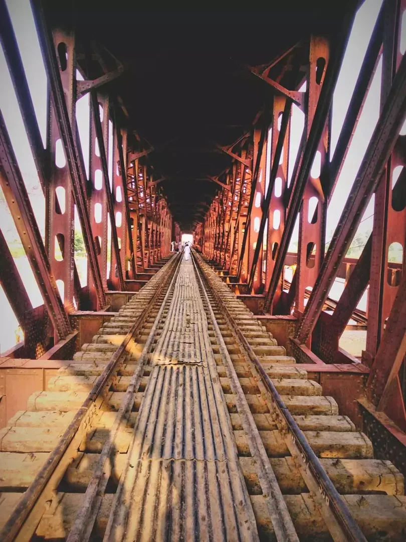 Railway track vertical image