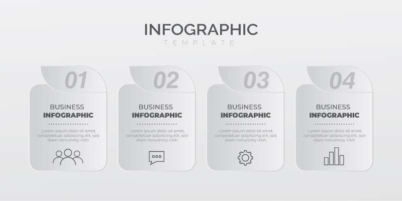 Simple four steps infographics design template free download