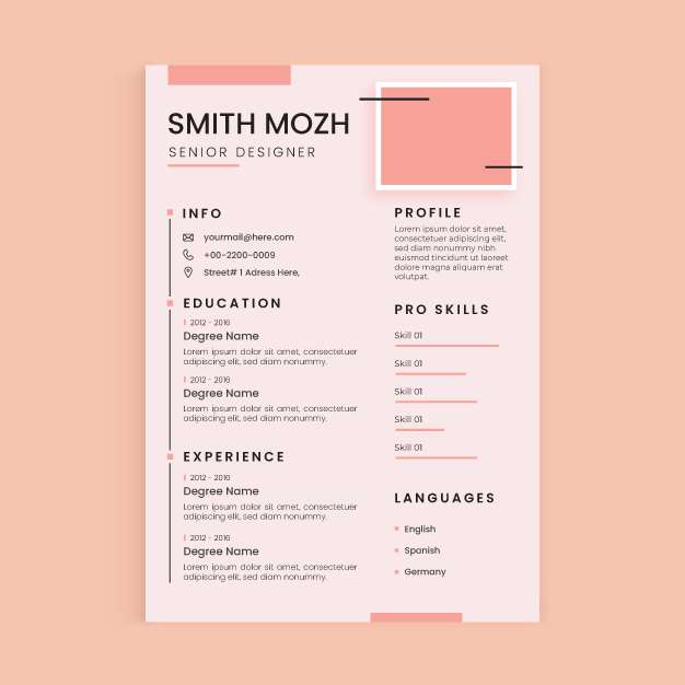 Template for resume free download